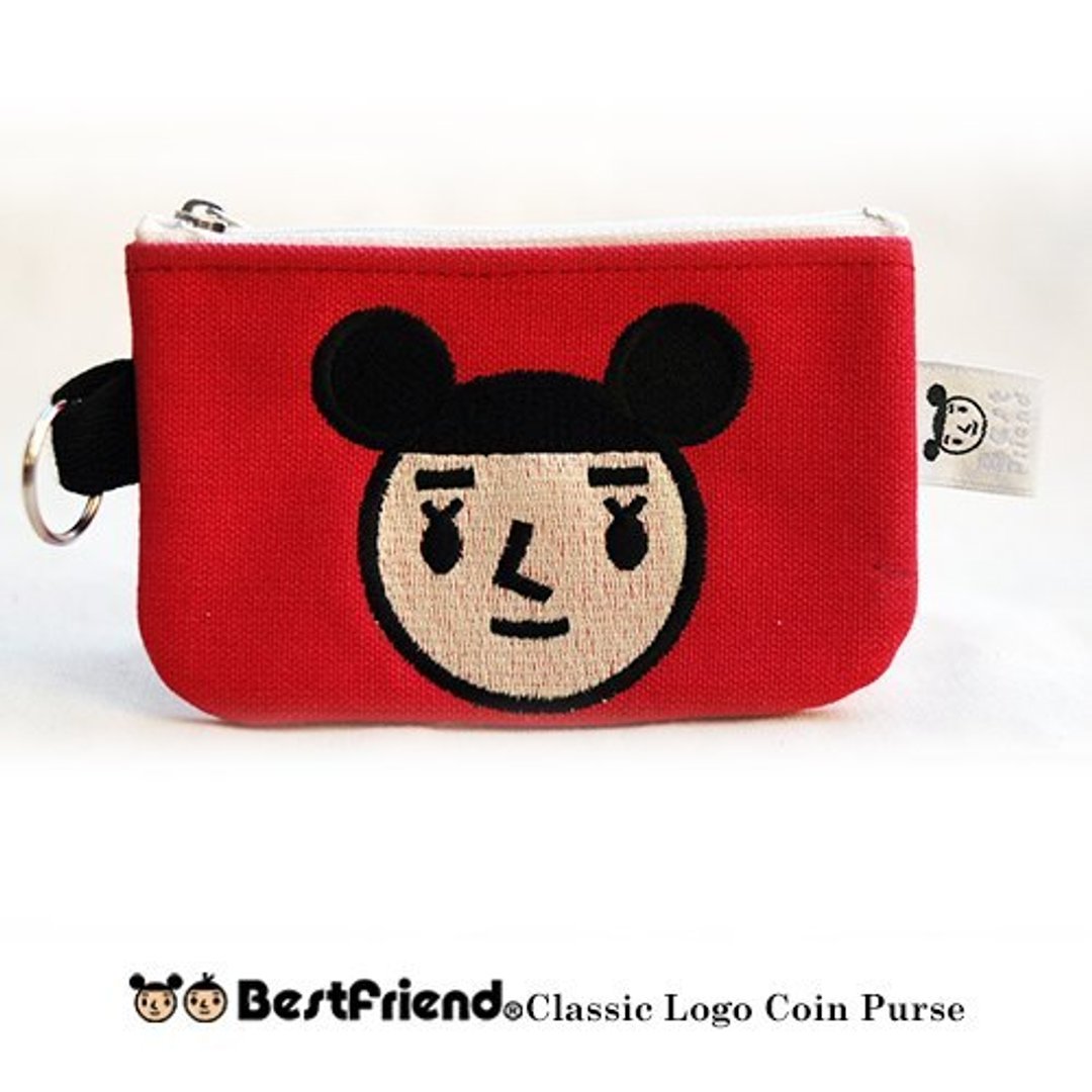 【BestFriend】GirlFriend Coin Purse / 钥匙圈零钱包 / 女生头 / 红 - 零钱包 - 棉 红色