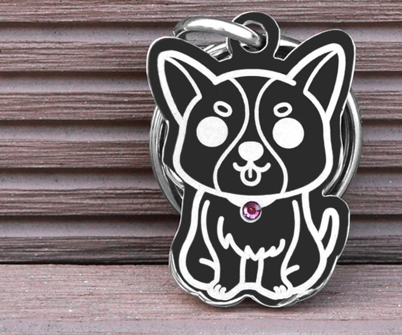 【吉娃娃】‘狗狗形状’专属-定制名牌（6色钻）◆可爱x防走失◆ - 项圈/牵绳 - 其他金属 粉红色