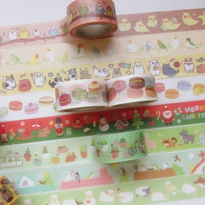 Qmono x 三啾一喵 和纸胶带(10款全套优惠组) - 纸胶带 - 其他材质 多色