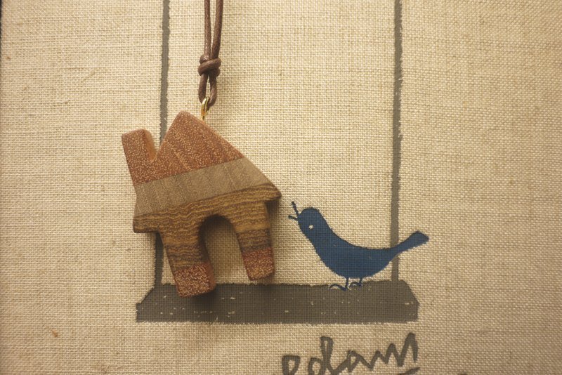 拼木尖尖小屋 - 项链 - 木头 