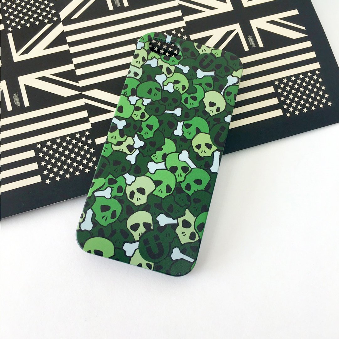 香港原创设计 型格绿色骷髅骨图案 iPhone X,  iPhone 8,  iPhone 8 Plus, iPhone 7, iPhone 7 Plus, iphone 6/6S , iphone 6/6S PLUS, Samsung Galaxy Note 7 透明手机壳 - 手机壳/手机套 - 塑料 绿色