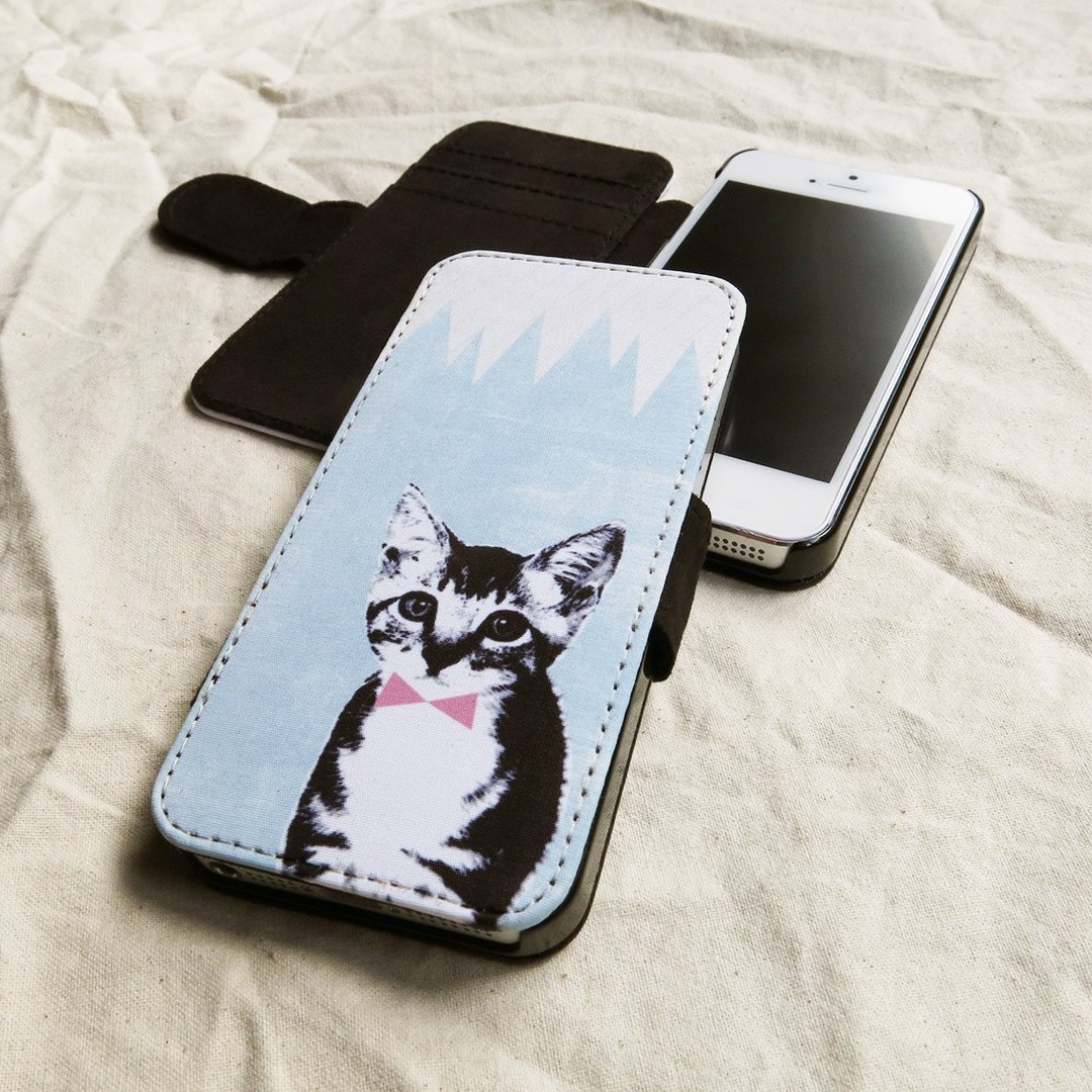 OneLittleForest - 原创手机保护套- iPhone 5, iPhone 5c, iPhone 4 - 猫meow - 手机壳/手机套 - 其他材质 蓝色