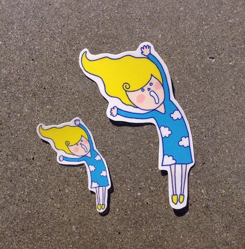 Pista丘拉风贴纸-让自已随风飘 - 贴纸 - 防水材质 蓝色