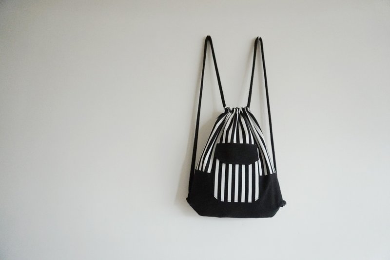 粗线条束口包 幻境 - Bag后背包系列 - 束口袋双肩包 - 其他材质 黑色