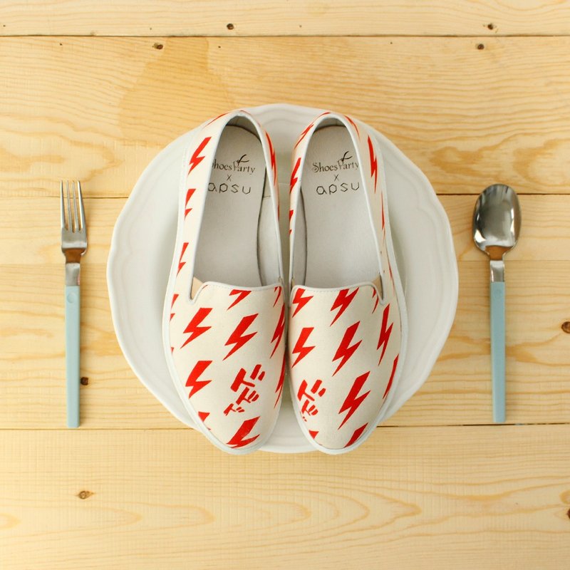 -----------Shoes Party-----------闪电咚咚咚厚底休闲鞋 /女鞋/手工订制/日本布料 - 芭蕾鞋/娃娃鞋 - 其他材质 红色