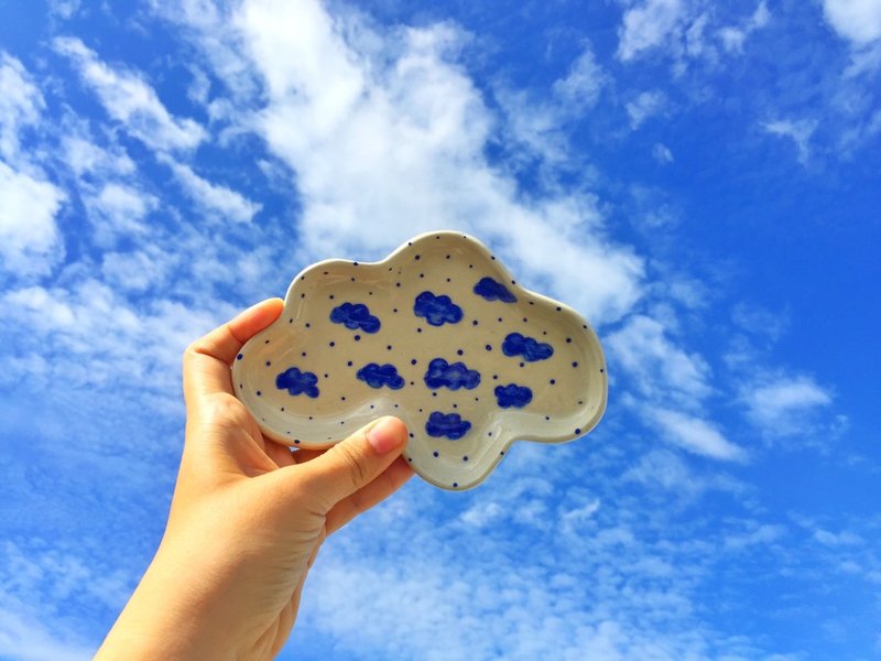 蓝天白云 （可定制化） - 浅碟/小碟子 - 其他材质 蓝色