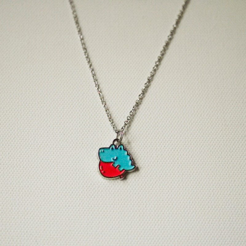 动物项链_澎澎鳄 - 项链 - 其他金属 黄色