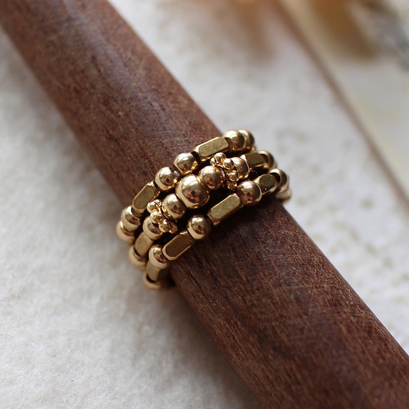 EF黄铜流金岁月NO.120金色柔美戒指套组 - 戒指 - 其他材质 金色