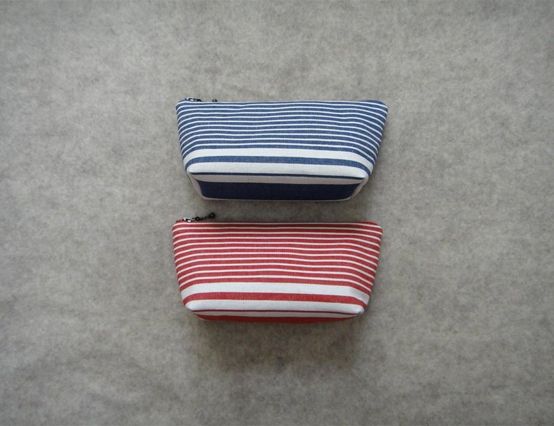 手作 棉麻线纹效应 收纳包 - 化妆包/杂物包 - 棉．麻 多色