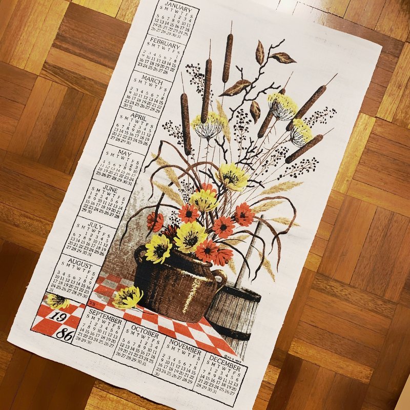 1986 美国早期布面月历 home flowers - 其他 - 其他材质 多色