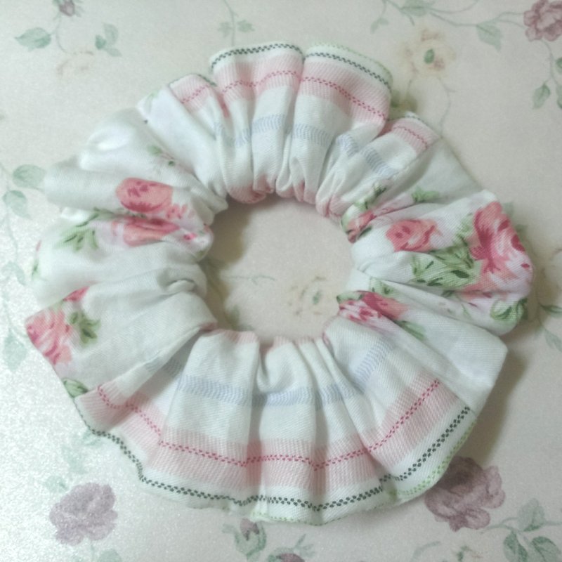 气质花漾女孩。手工甜甜圈发束 / 大肠圈 - 发饰 - 棉．麻 粉红色