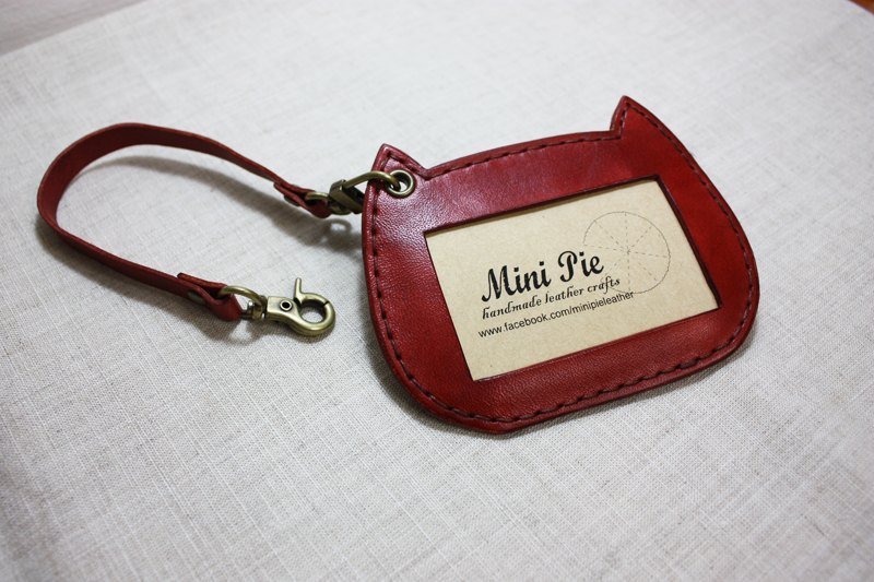 猫咪票卡夹(双夹层) - 证件套/卡套 - 真皮 