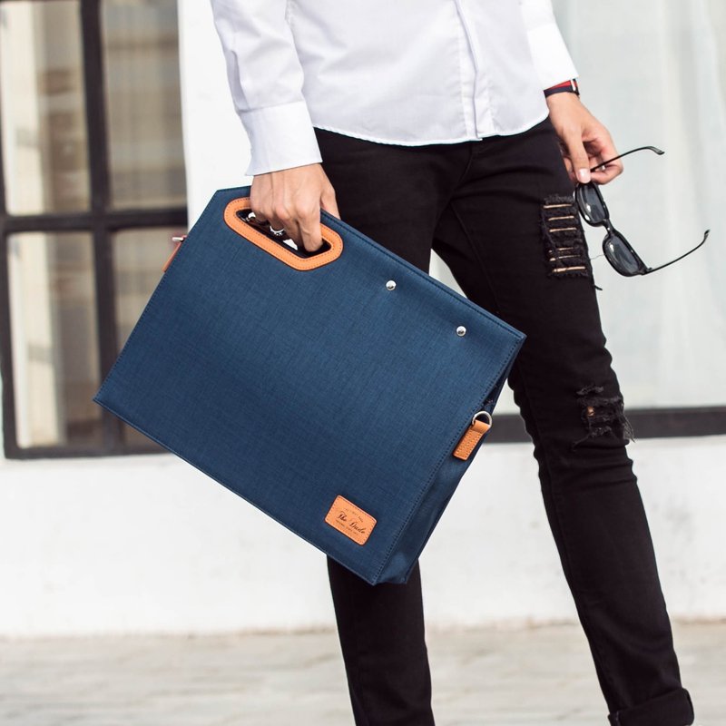 【The Dude】 方形 手拿包 公文包 轻约个性设计 Fashionista - 蓝色 - 手拿包 - 其他材质 蓝色