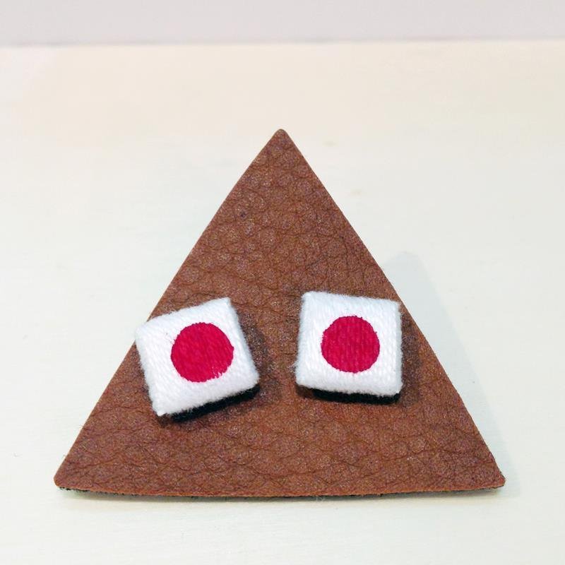▲手工编织耳针▲国旗系列-日本款 - 耳环/耳夹 - 其他材质 多色