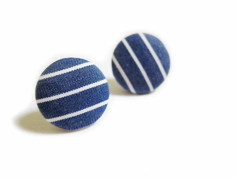 布扣耳环 海洋线条 - 耳环/耳夹 - 其他材质 