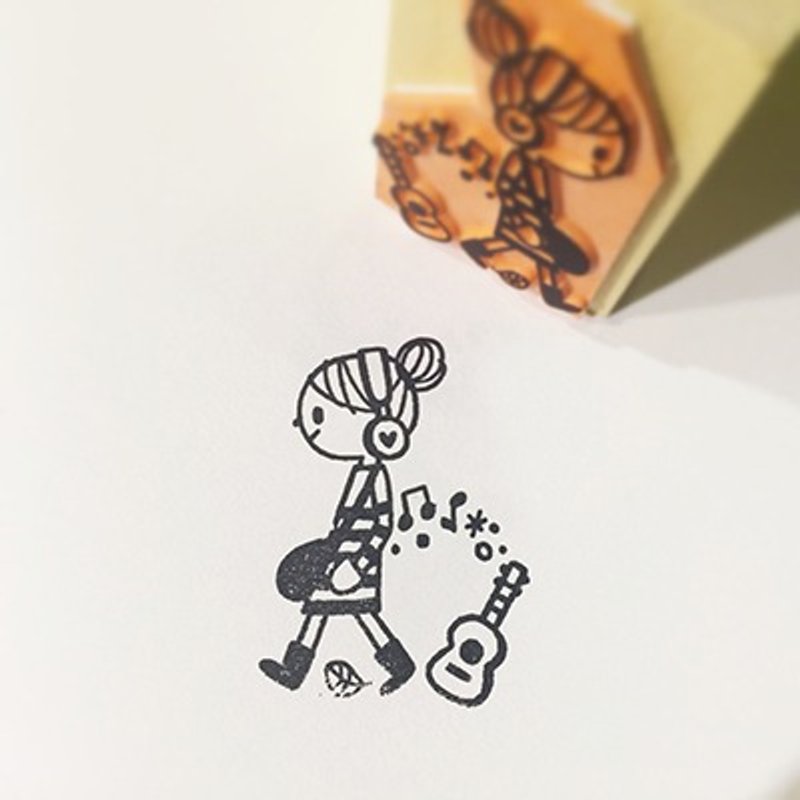  relax 数字女孩系列章   no.6 好好散步 - 印章/印台 - 木头 