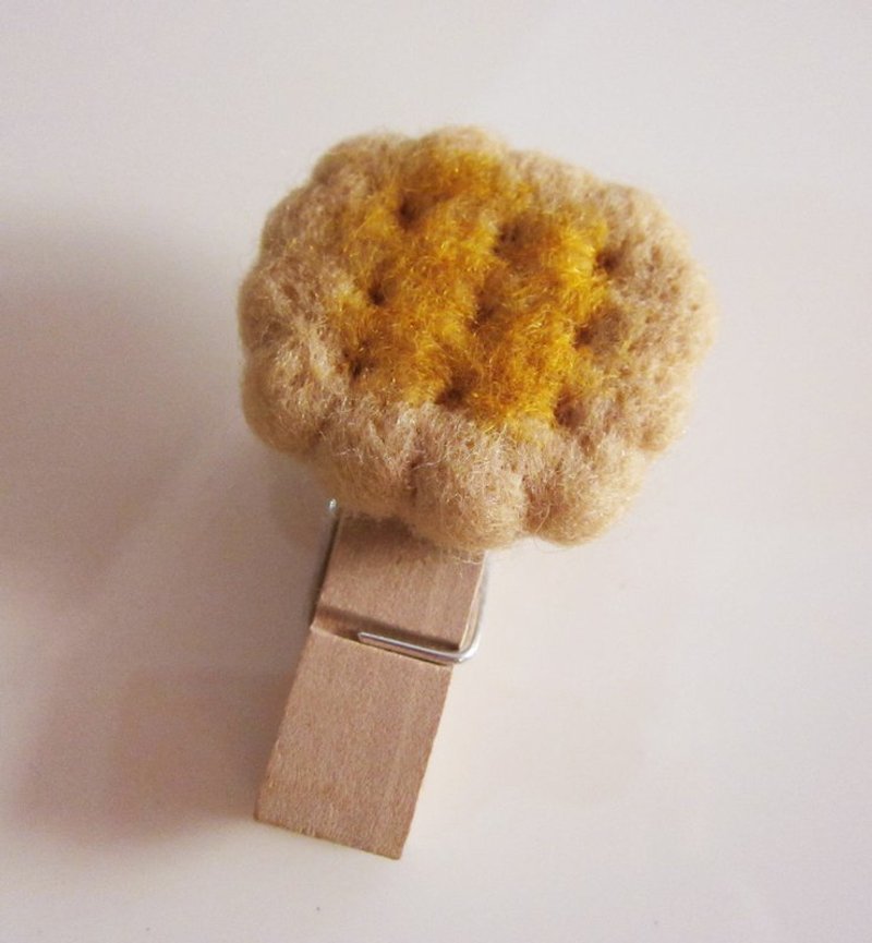 小饼干 书签 书夹 小木夹 - 书签 - 羊毛 咖啡色