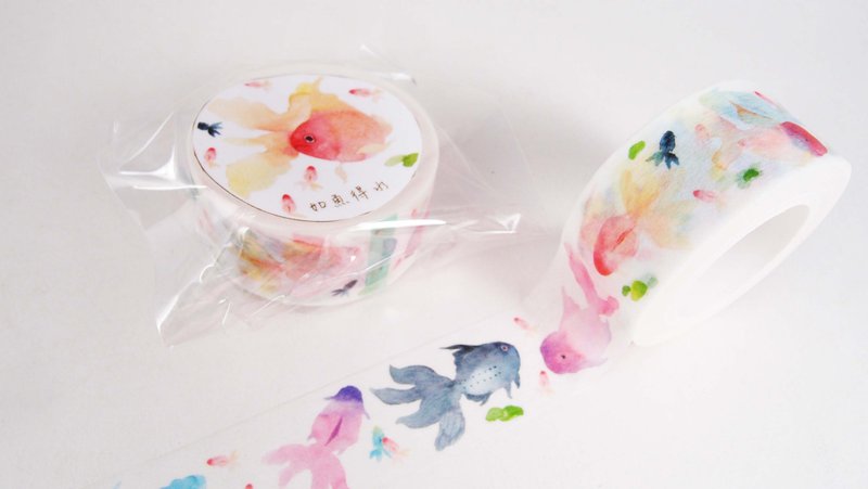 米虫丸原创插画-金鱼纸胶带 - 纸胶带 - 纸 多色