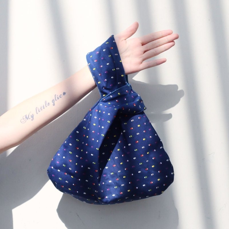 afterscool和风经典手提包 深蓝色彩色dot柄款 全手工 - 手提包/手提袋 - 其他材质 蓝色