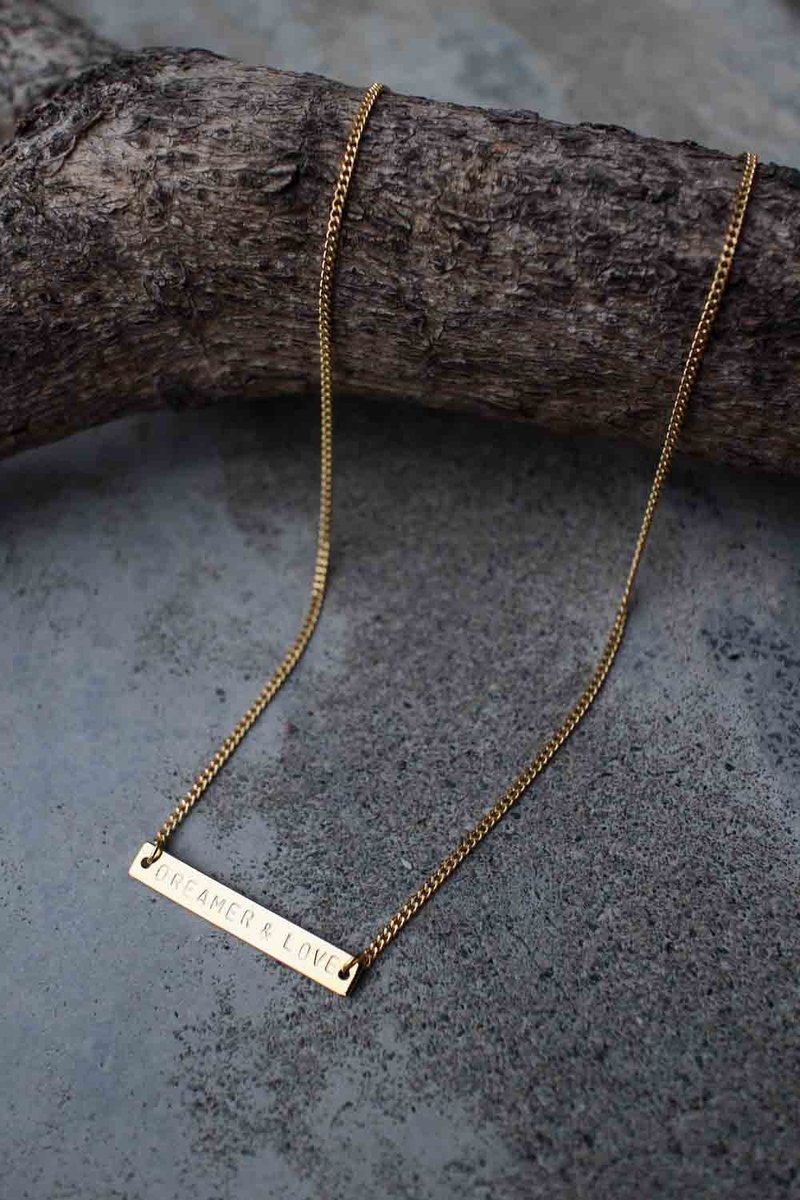 【定制化】::情人节/生日礼物:: 欧美简约刻字幸运项链(中),手工刻字, 打印, 英文缩写, 独特, 情人节礼物, 生日礼物 - 其他 - 其他金属 金色