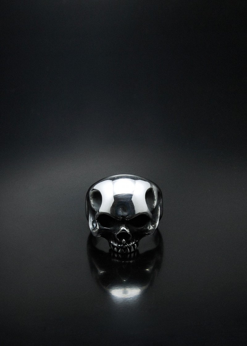 简约素面半脸骷髅戒指(S) | Skull Ring  Standard Collection - 戒指 - 纯银 银色
