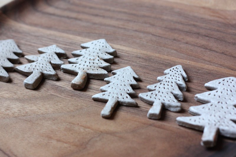 冬日森林系列-圣诞小树筷架 - 花瓶/陶器 - 其他材质 白色