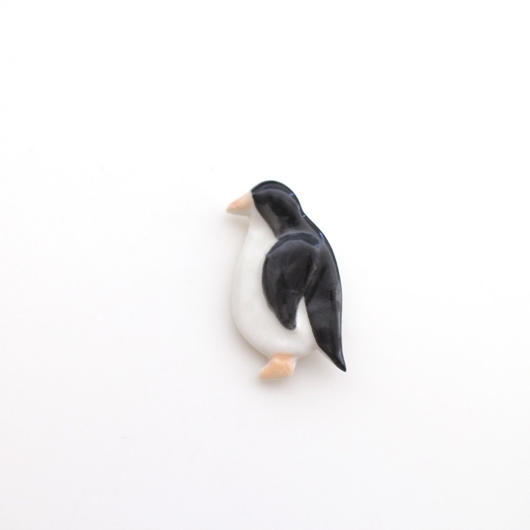 磁器 企鹅 胸针 别针 - 胸针 - 瓷 黑色