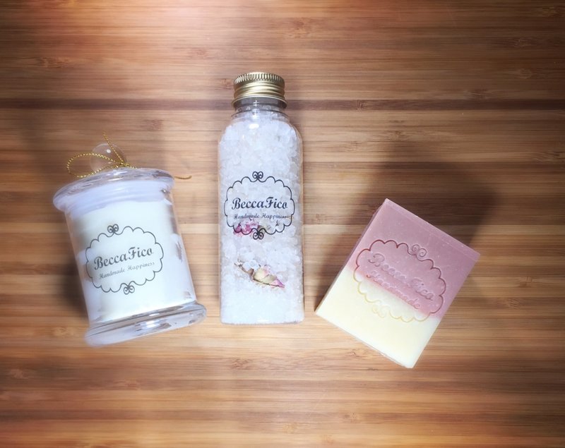 玫瑰天竺葵花梨木花园礼盒 - 沐浴用品 - 植物．花 粉红色