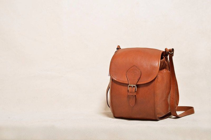 Vintage 古董后背包 - 后背包/双肩包 - 真皮 咖啡色