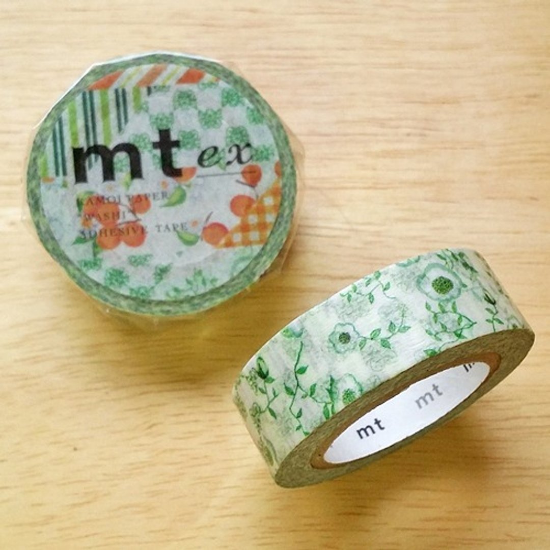 mt 和纸胶带 mt ex【花卉拼贴-绿(MTEX1P32)】生产完了品 - 纸胶带 - 纸 绿色
