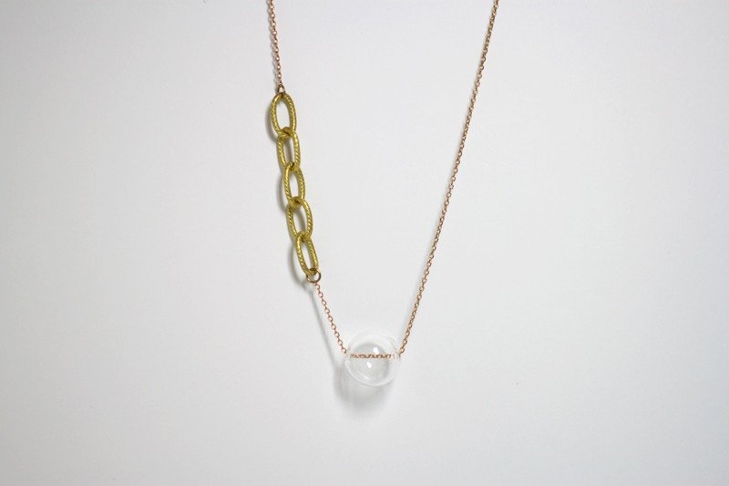 | 延伸 | 泡泡透明玻璃球锁链造型黄铜短链 - 锁骨链 - 其他金属 金色