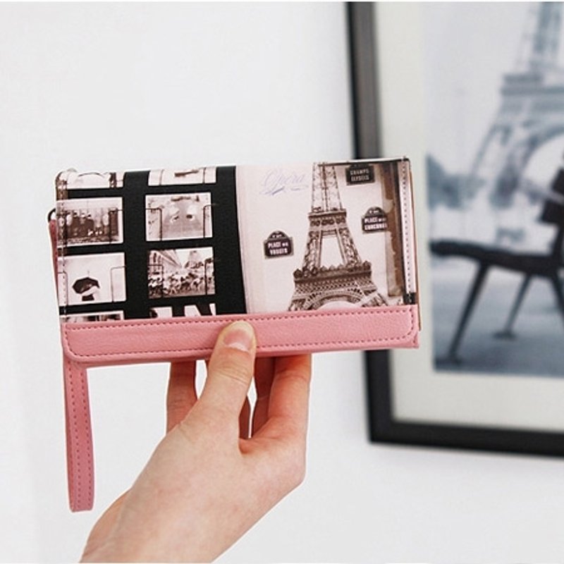 Dessin x Indigo-城市写真5.5寸手机套皮夹-宝贝粉,IDG77523 - 手提包/手提袋 - 其他材质 粉红色