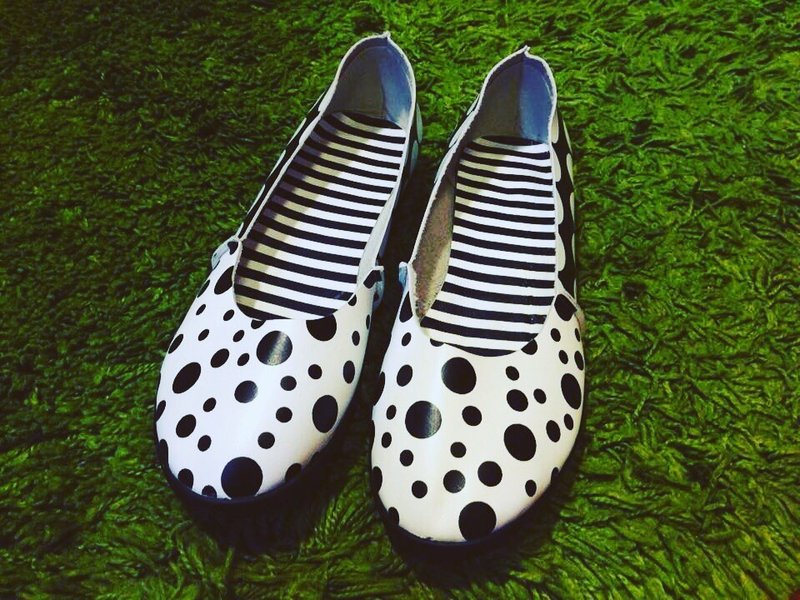 #990#无限点线面软软鞋  - 女款牛津鞋/乐福鞋 - 真皮 黑色