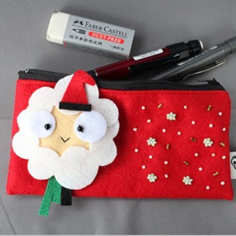 【Hello】圣诞老人不织布笔袋 - 铅笔盒/笔袋 - 其他材质 