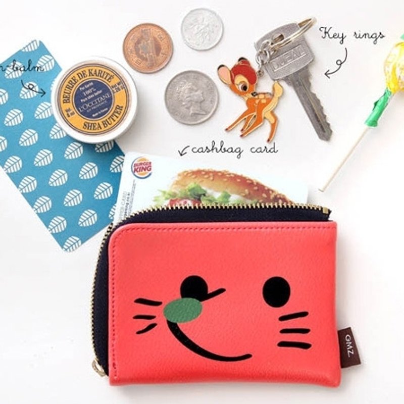 Dessin x GMZ-顽皮鬼欢乐CC钱包-俏皮橘红,GMZ00298 - 皮夹/钱包 - 真皮 红色