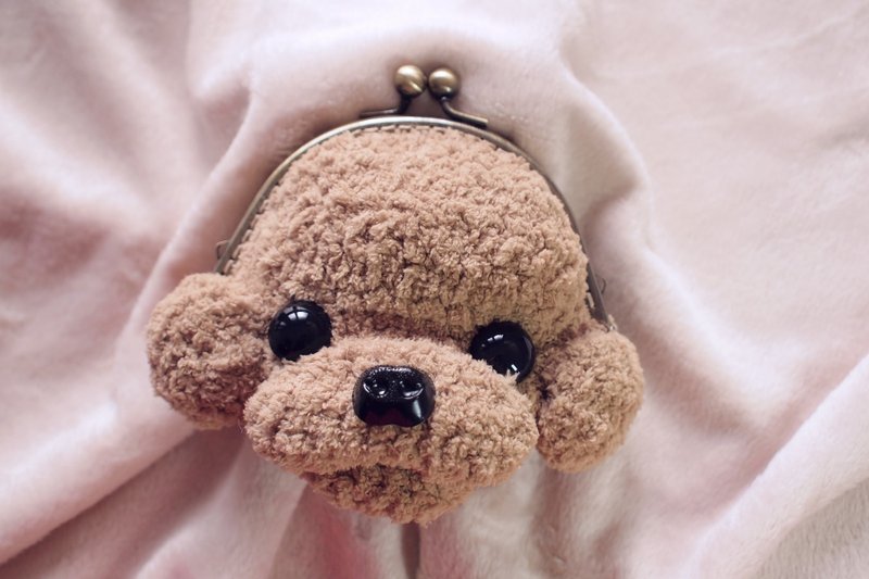 手工宠物-12cm贵宾口金包 - 零钱包 - 其他材质 咖啡色