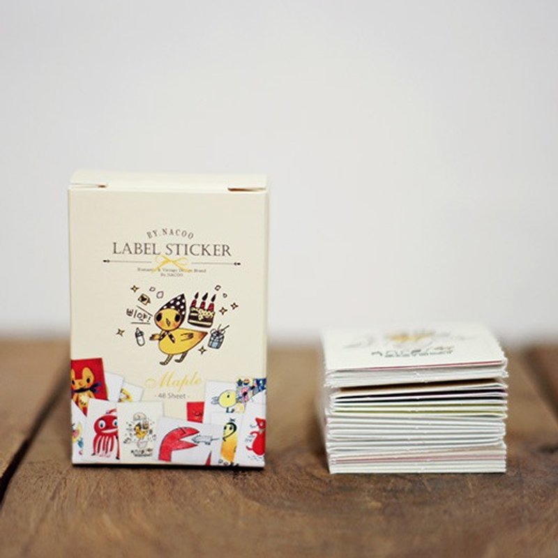 Dessin-By Nacoo趣味时光插画涂鸦贴纸(48入)-美宝,BNC10388 - 贴纸 - 纸 多色