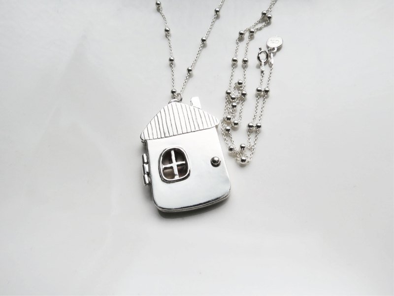 C%手工饰品----最重要的   银饰项链 情人节 - 项链 - 其他金属 灰色