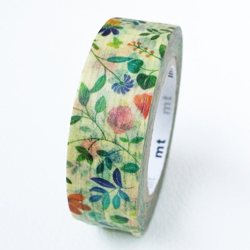 mt 和纸胶带 ex【水彩花柄 (MTEX1P109)】对花组(2入) - 纸胶带 - 纸 多色