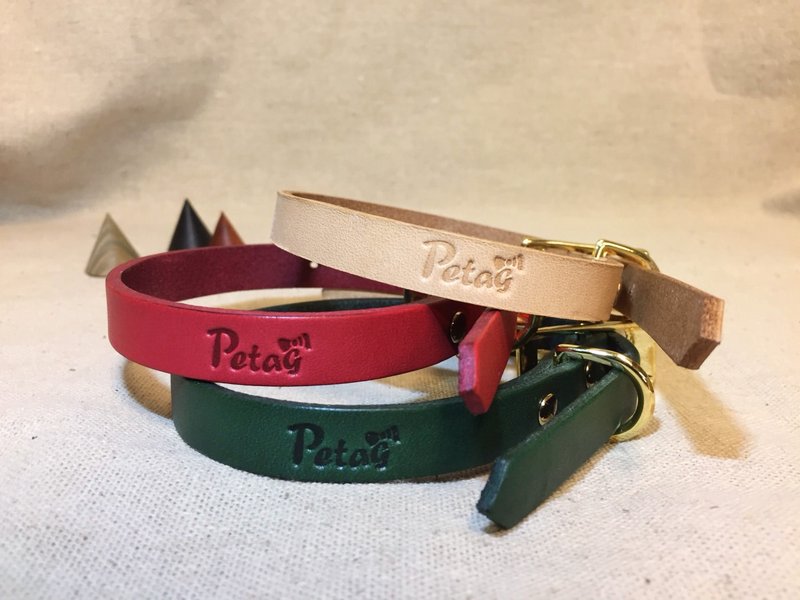 (福利品)真皮项圈S号 - 项圈/牵绳 - 真皮 金色