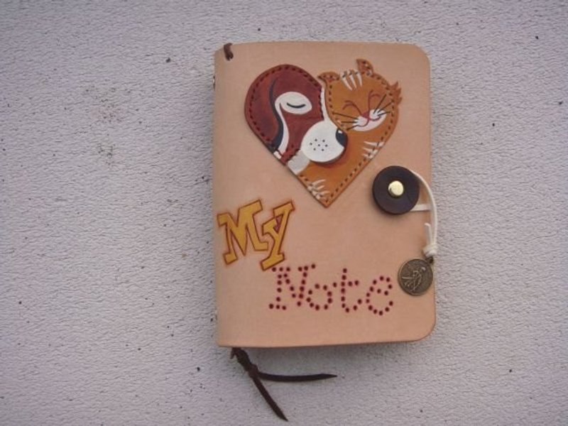 [哥俩好 -- 猫狗一家亲] 全手工制作笔记本 / 手册 - 笔记本/手帐 - 真皮 