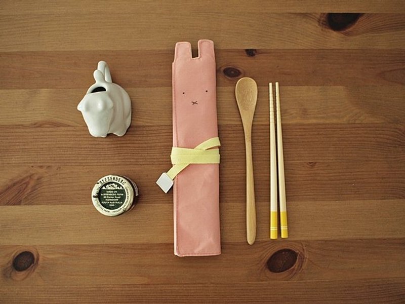 hairmo。X嘴兔随身筷套-P橘红 - 筷子/筷架 - 其他材质 粉红色