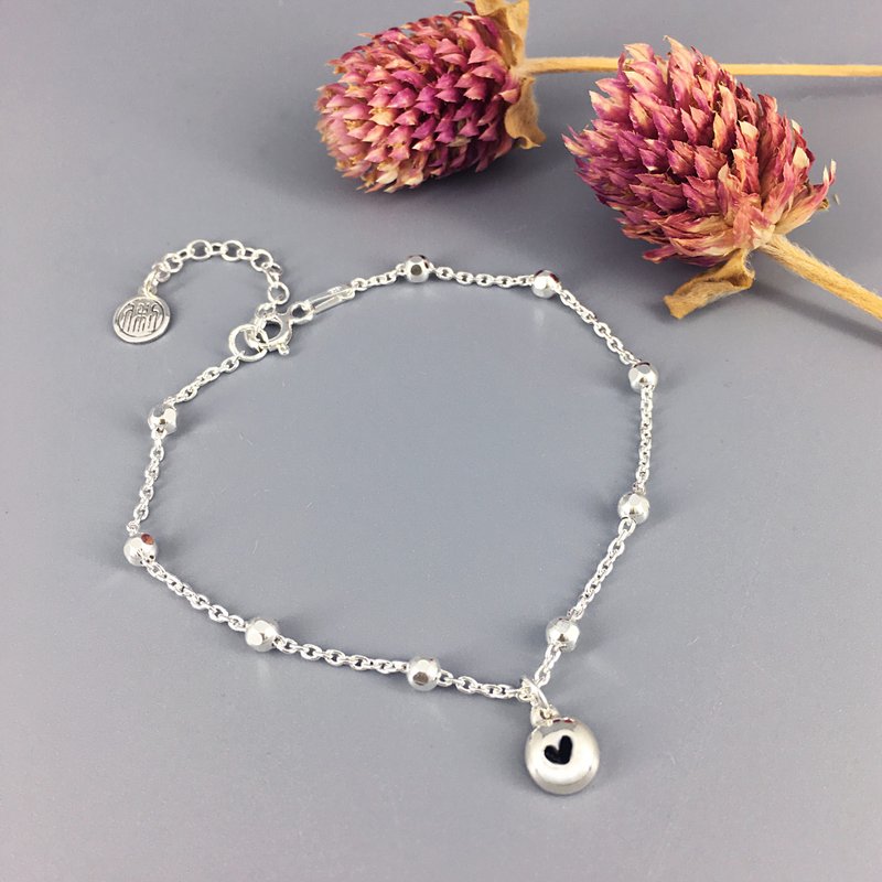 s925纯银手链-圆满的心 Happiness Heart - 手链/手环 - 纯银 银色