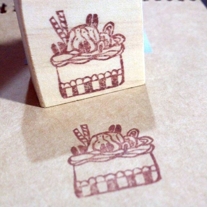 手刻章>>下午茶系列~甜蜜吐司 - 印章/印台 - 木头 红色