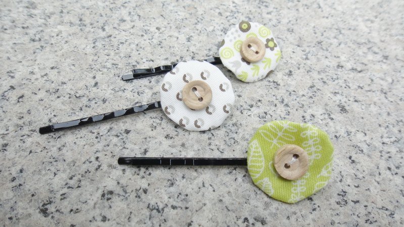 圆圆发夹 - 绿叶组 - 发饰 - 其他材质 绿色