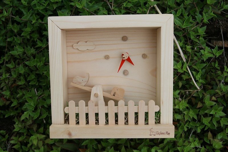 图画大象时计 - 时钟/闹钟 - 木头 