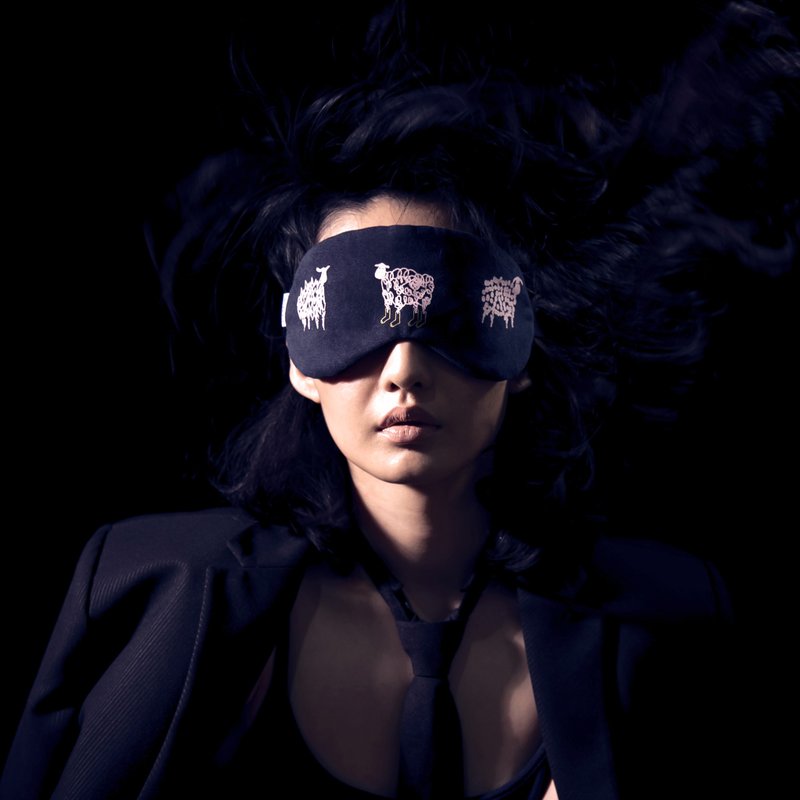 疯羊系列-舒眠眼罩-深蓝色 - 其他 - 棉．麻 蓝色