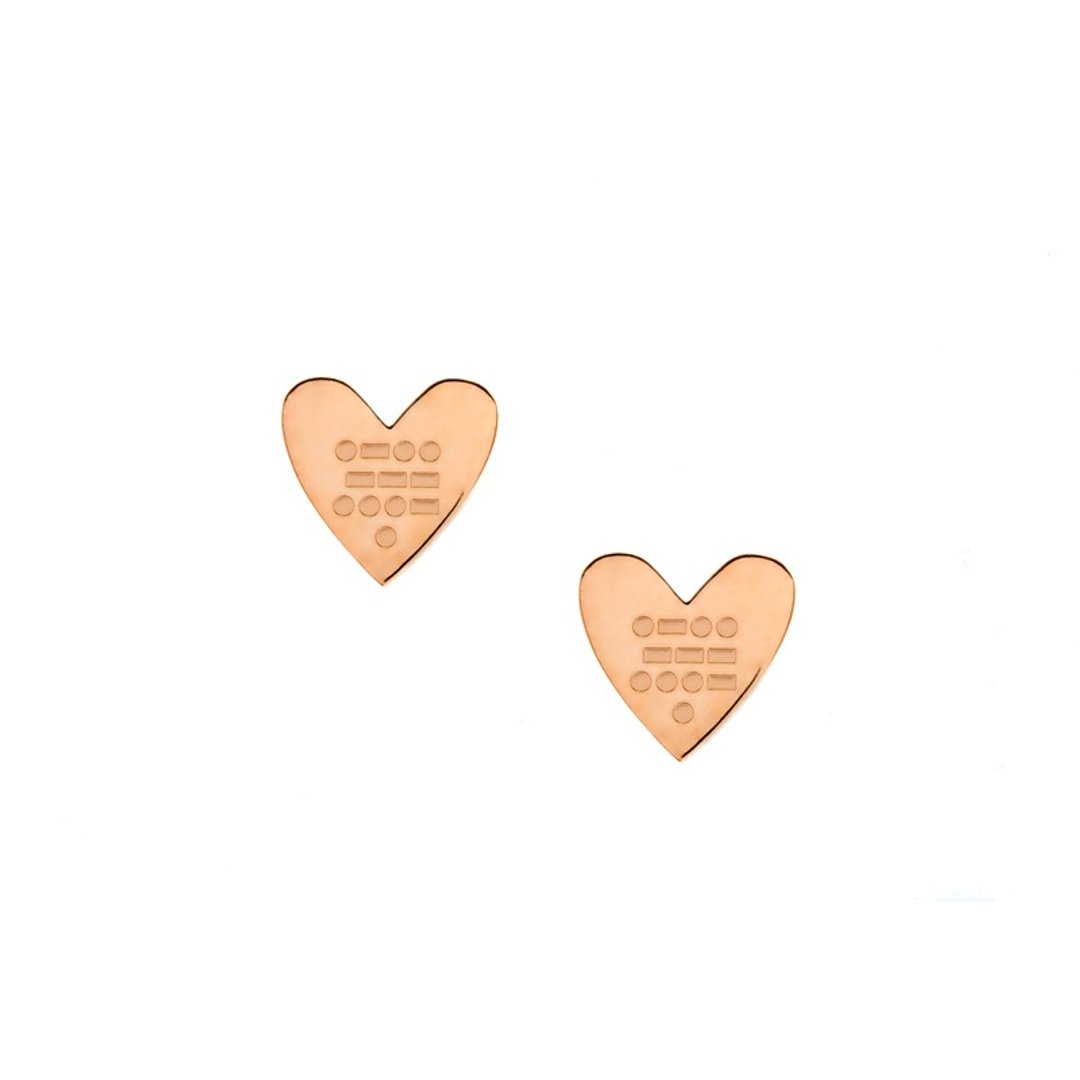 Love Luv 精钢耳环 玫瑰金色 M18ER - 耳环/耳夹 - 其他金属 