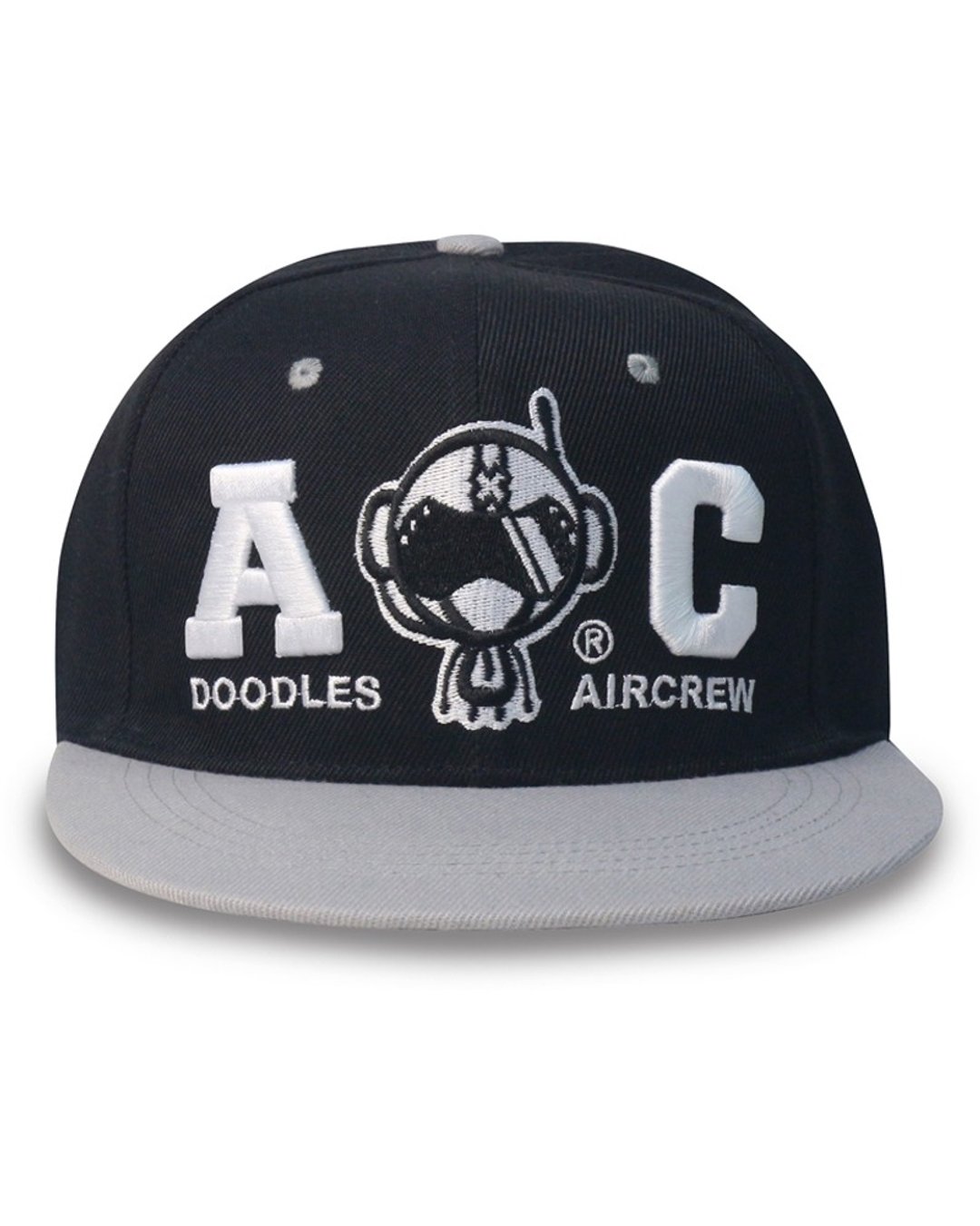 Black/Grey Snap back Cap  黑/灰色棒球帽,独特"AC" 立体刺绣 - 帽子 - 其他材质 黑色