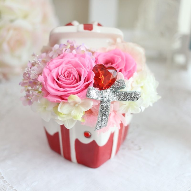 璎珞时尚*手作珠宝捧花*婚礼小物*不凋花.永生花*Gift*疗愈系商品​礼物小品G3 - 植栽/盆栽 - 植物．花 红色